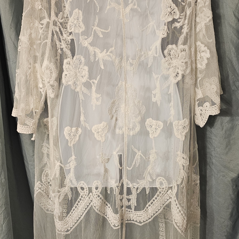 Francesca's Sheer Ivory Lace Overlay- L/XL- NWT - Picture 3 of 6